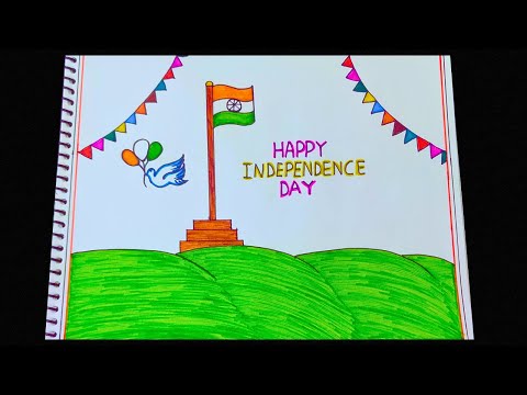 Independence Day Drawing Easy Steps / Independence Day Drawing For Beginners / 15th August Drawing