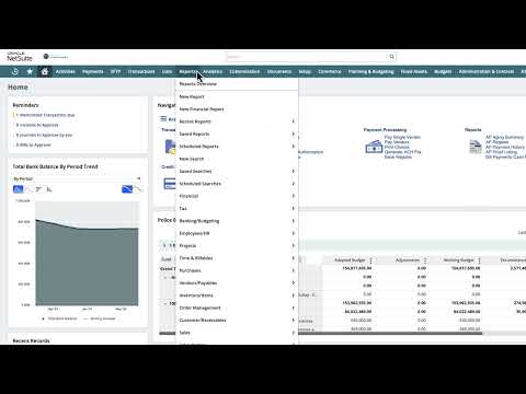 Navigating the Center Menu in Oracle NetSuite for Government