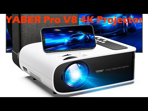 YABER Pro V8 4K Projector with WiFi 6 and Bluetooth 5.0 450 ANSI Outdoor Projector Portable