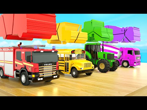 Wheels On the Bus song - Guess the shape of the school bus - Baby Nursery Rhymes & Kids Songs