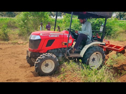 Swaraj Target 630 4wd mini tractor pulling performance | Ridge farming