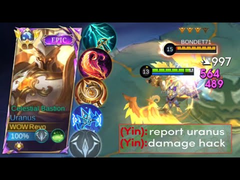 URANUS DAMAGE BUILD! ENEMY REPORT ME😡 (damage hack?) | MLBB