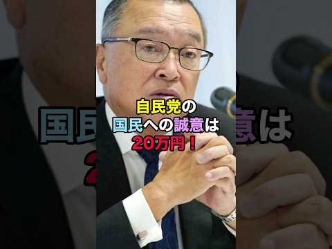 【国民大激怒】自民党が国民への誠意は20万円！ #減税 #宮沢洋一 #国民民主党