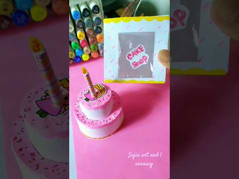 DIY paper cake #shorts #sajiaartandlearning #craft #DIY #miniaturecrafts #easycraftideas #papercraft