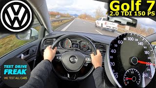 2015 VW Golf 7 2.0 TDI 150 PS Manual 🚗 TOP SPEED POV + Fuel Consumption Test