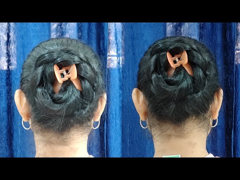 Letest Easy Bun Hairstyles With Clutcher 🤩 Cute Hairstyles For Long Hair♥️Easy Hairstyles For Ledis