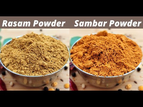 సాంబార్ పొడి రసం పొడి పక్కాకొలతలతో...Sambar Powder in telugu| Rasam Powder in Telugu| Rasam podi