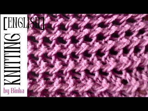 [English] An easy openwork elastic relief pattern. How to knit.