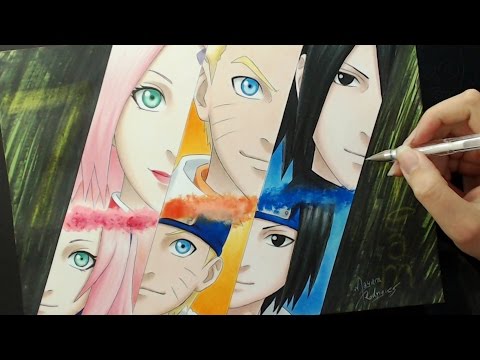 Speed Drawing - Sakura / Naruto / Sasuke