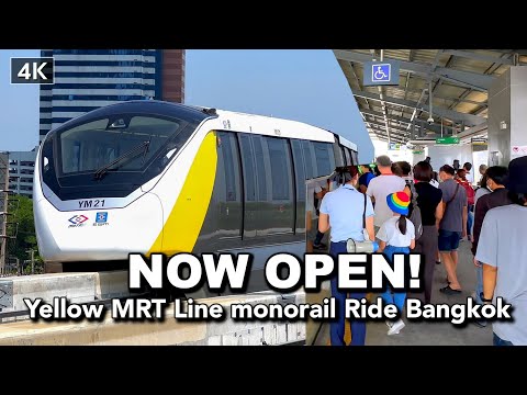 【🇹🇭 4K】Now Open!! Yellow MRT Line monorail Test Ride Bangkok Thailand