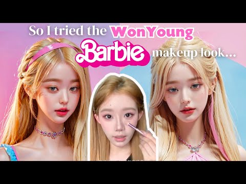 Trying out the WonYoung BARBIE Makeup Look | by 我想再睡九分钟