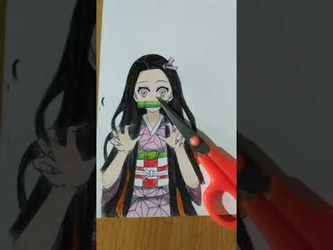 Drawing Nezuko Kamado sticker | Demon slayer | #anime #art