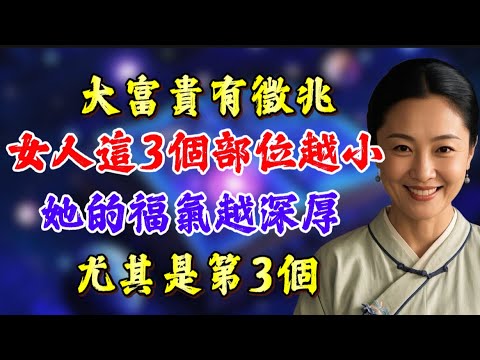 女人這3個部位越小，說明她命運財氣越好！尤其是最後一個！教你如何看女人大富大貴之相！ #運勢 #開運 #命理