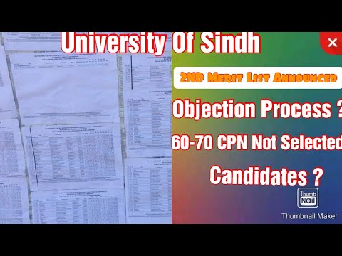 Sindh University Announced// 2nd Merit List// Batch 2021