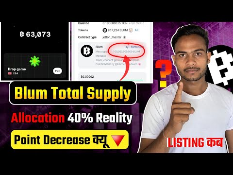 Blum Points Increase & Decrease क्यू : Blum Total Supply & Allocation News ! || Blum TGE कब