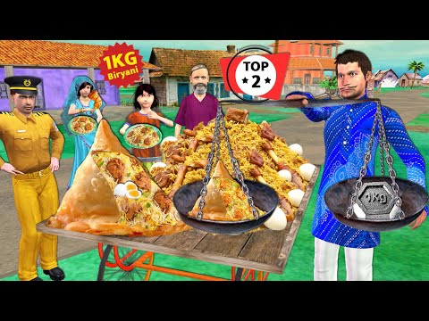 1 kg Samosa Chicken Biryani Egg Biryani Selling Roadside Street Food Hindi Kahaniya Moral Stories