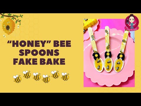 Let’s Fake Bake some Honey filled Bee themed Spoons! #fakebake #honeyspoon #peepthisyall