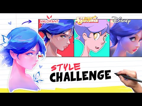 I TRY TO DRAW IN 5 DIFFERENT STYLES - (Disney, Valorant, Steven Universe + more)