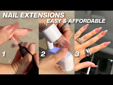 HOW TO DO SALON X-TEND GEL NAIL EXTENSIONS LIKE A PRO (AT HOME) *EASY AND AFFORDABLE*