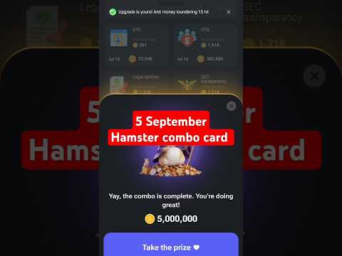 5 September Hamster Combat Daily combo ll Hamster Combat Today combo card ll #shorts #mining #viral