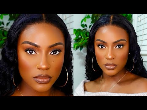 DETAILED MAKEUP TUTORIAL ||HOW TO DO THE TRENDY LOW-CONTRAST MAKEUP FOR BLACK/BROWN SKIN