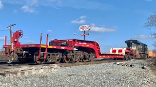 Train With 24 Wheel Freight Car!  Scale Test Car Pieces On Train & Indiana & Ohio Ry Gets Big Power!