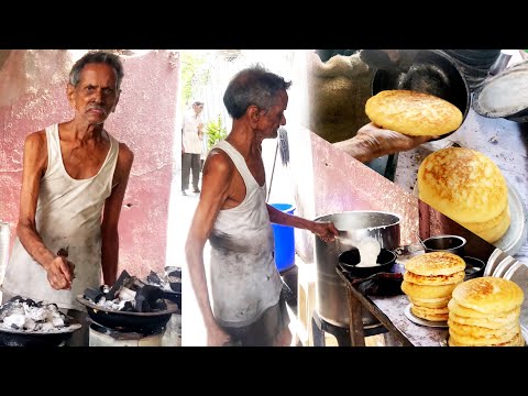 Most Inspiring Hard Working 76 Years Old Man and 50 Years Experience in Cooking Famous Dibba Rotti