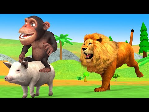 चतुर बंदर मूर्ख सुअर और शेर हिरन Hindi Kahaniya - Panchatantra Moral Stories - 3d Stories In Hindi