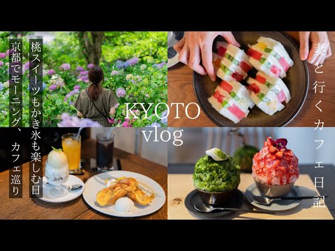 [Kyoto vlog] Enjoy summer with peach sweets, shaved ice, and hydrangeas / Kyoto gourmet / Kyoto trip