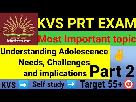 Understanding Adolescence: Part 2 on Demand 😀 || KVS PRT score 55+ in Education Important topic #kvs