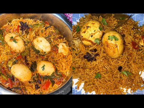 Egg biryani in pressure cooker || How to make Masala Egg Biryani recipe in telugu #eggbiryani