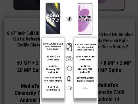Poco M7 Pro 5G vs Redmi Note 14 Pro 5G Specification Comparison #redmimobile #poco #redmiindia