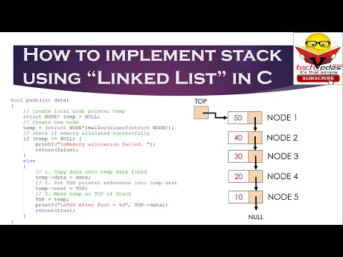 How to implement Stack using Linked List in C | Stack implementation using Linked List