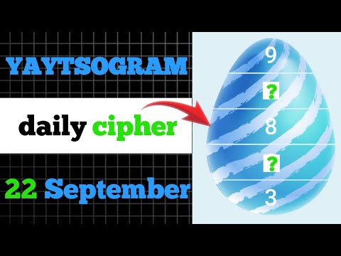 yaytsogram cipher | 22 Sep Cipher | yaytsogram daily cipher | yaytsogram code #yaytsogram #code