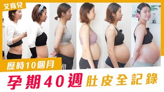 【孕期40週】肚皮全記錄！10 個月胖 20公斤，肉都長在哪？產後三天後肚子的狀況？懷孕歷程大公開