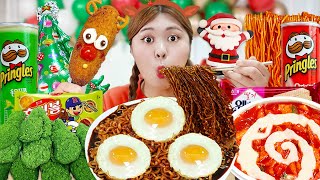 ASMR MUKBANG! Merry Christmas Party Black Bean Noodles Eating by HIU 하이유