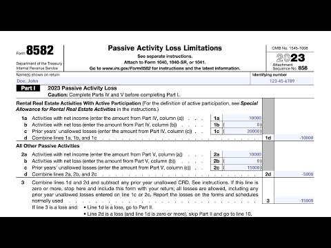 IRS Form 8582 walkthrough (Passive Activity Loss Limitations)