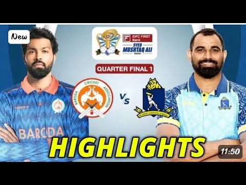 Baroda Vs Bengal Full Match Highlights 1st Quarter-final | Syed Mushtaq Ali Trophy