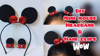 Diy mini mouse headband &hair clips#diyideas#bestreuseideas#hairaccessories#minimouse#clip#headband