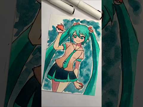 Hatsune miku drawing✨ Pokemon song #亞北ネル #miku #neru #gacha #vocaloid #hatsunemiku #igotyou #gotchu!