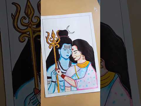 Maha Devi and mata Parvati drawing 🙏#mahadev #parvati #shorts #art