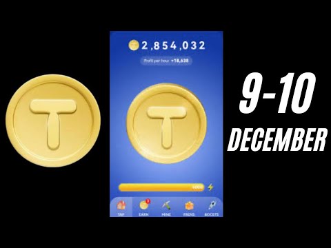 Tap Coin Daily Bounty 9 December| Tap Coin Daily Combo Today | Tap coin combo cards