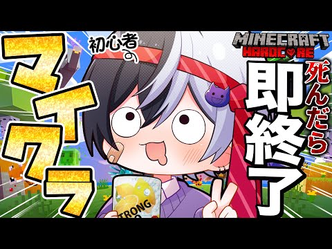 【新企画】死んだら即終了!!!!マイクラ初心者がハードコアでエンドラ討伐目指すｗｗｗ【まぜ太】【Minecraft】