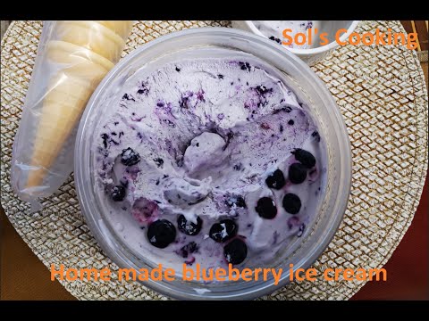 Blueberry Ice Cream Homemade || How to make ice cream at home