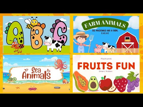 Learn ABC with Sea Animals, Fruit Names, and Farm Animals: A Fun Educational Video for Kids