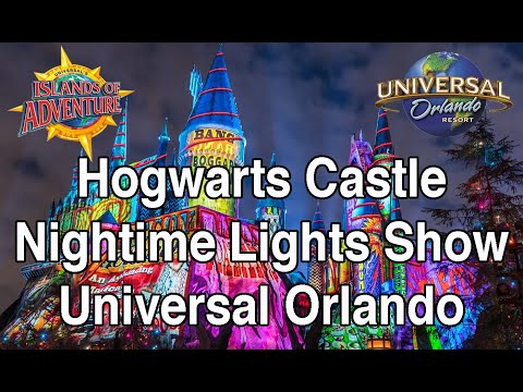 Hogwarts Castle Nighttime Lights Show At Universal Orlando