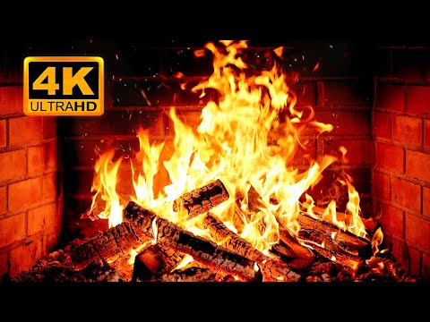 🔥 Cozy Fireplace 4K (12 HOURS). Fireplace with Crackling Fire Sounds. Fireplace Ambience