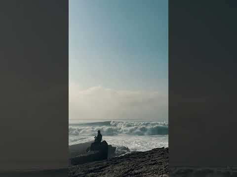 Serene Surfing Vibes: A Surfer's Quiet Moment in Portugal | Beach Life in 4K