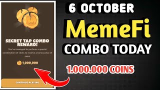 MEMEFI SECRET COMBO TODAY 6 OCTOBER 2024 | MEMEFI DAILY COMBO | MEMEFI COMBO TODAY | MEMEFI COMBO