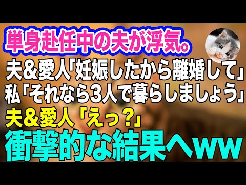 単身赴任中の夫が浮気。夫＆愛人「妊娠したから早く離婚して欲しい」私「それなら3人で暮らしましょう」夫＆愛人「えっ？」結果ｗ【スカッとする話】